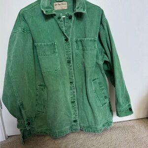 Free People Green Jean Jacket Madison City